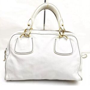 GUC Miu Miu Hand Bag White Leather SATCHEL Classic Luxury